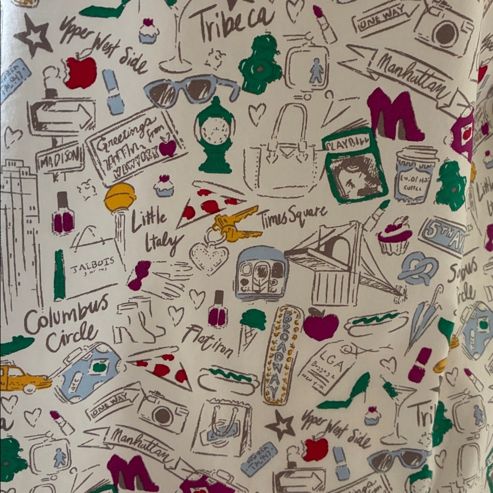 Talbots NYC Doodle cotton button down shirt